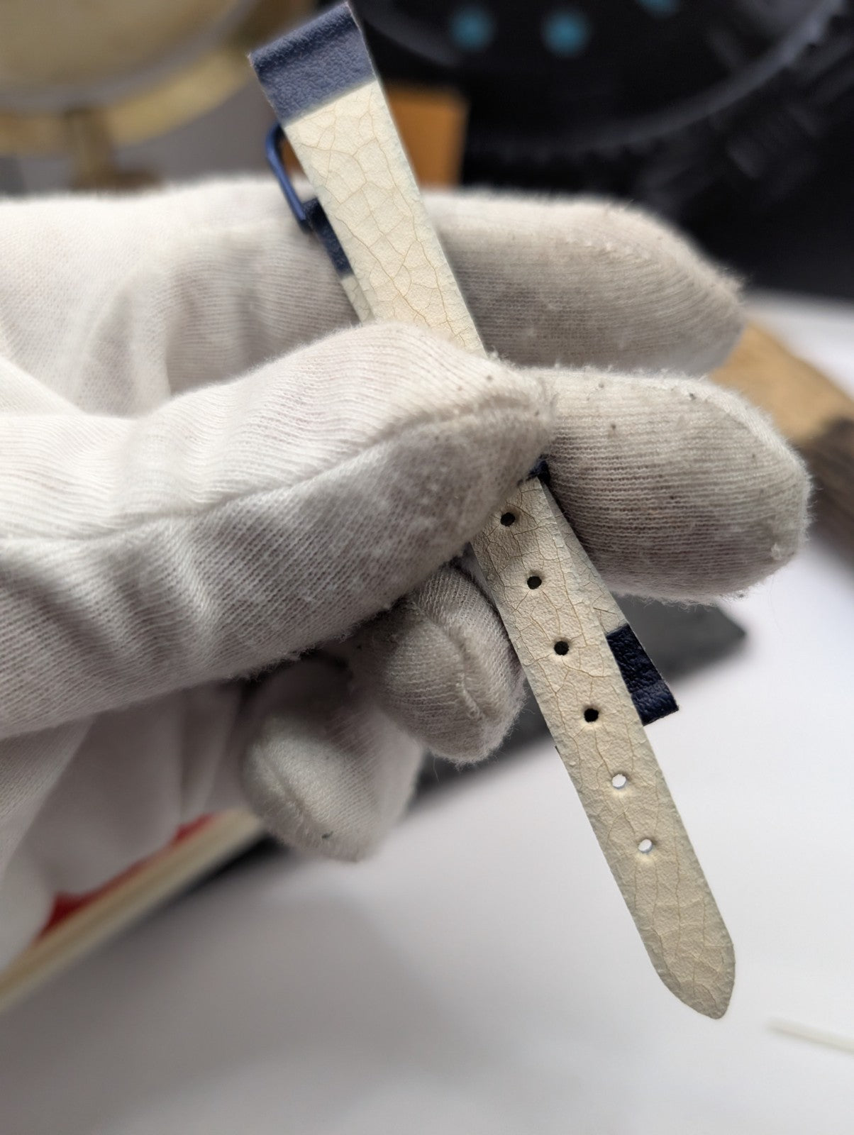 Citizen Vintage NOS Leather Watch Strap – Blue – 12mm – Original Box – Japan