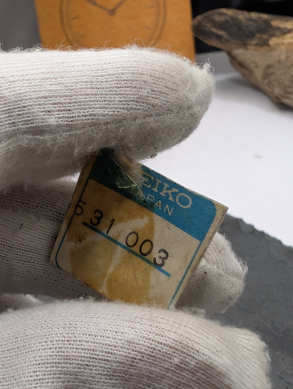 Genuine Seiko Japan Watch Part – Vintage NOS Micro Component on Original Holder