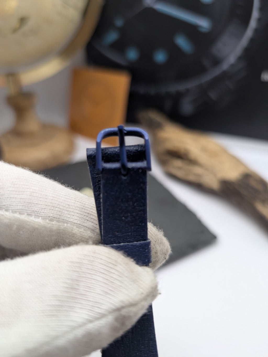 Citizen Vintage Watch Strap Blue Leather – New Old Stock – 17mm – Japan