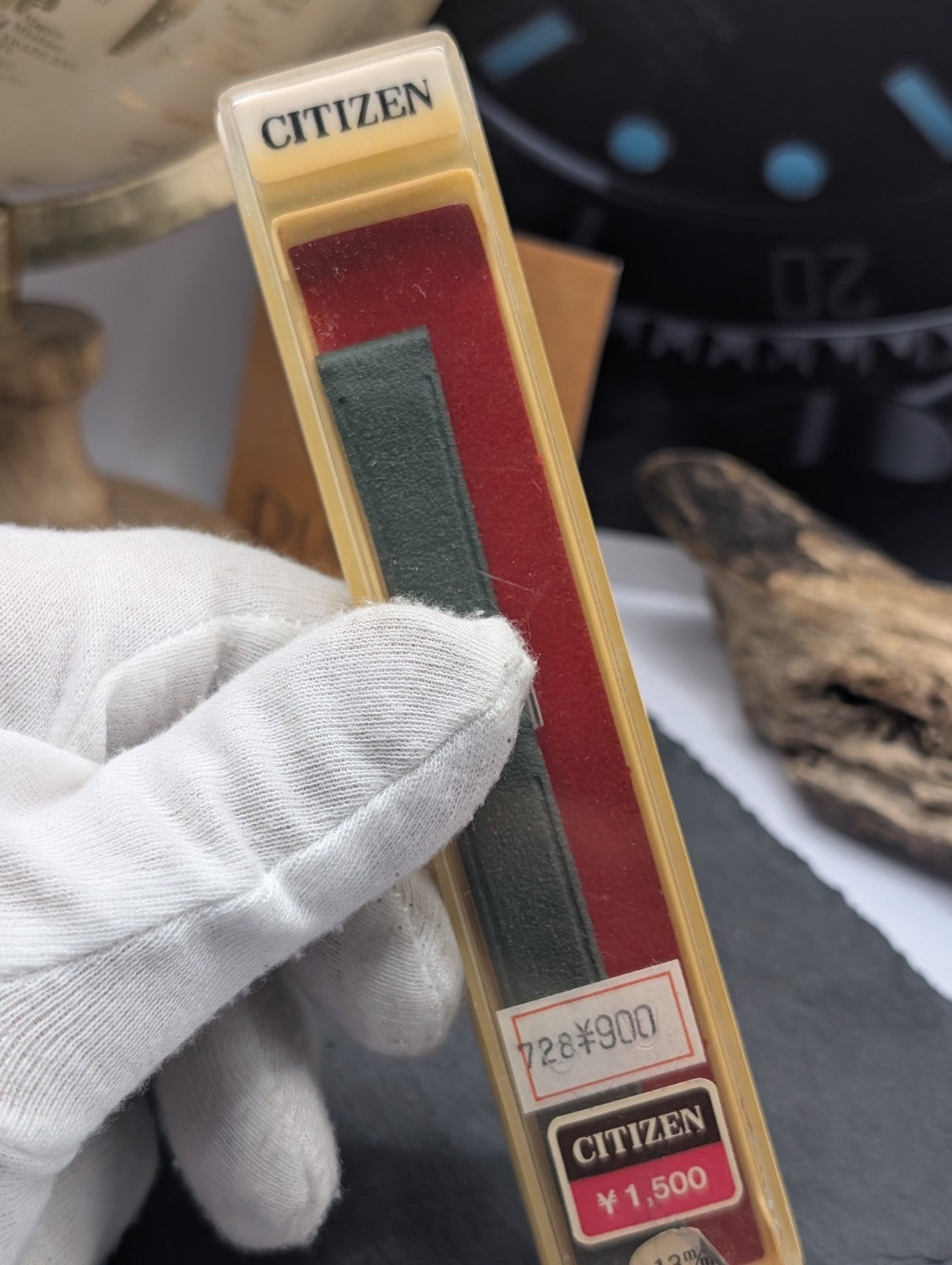 Citizen Vintage Watch Strap NOS Green Leather – Original Japan – Unused