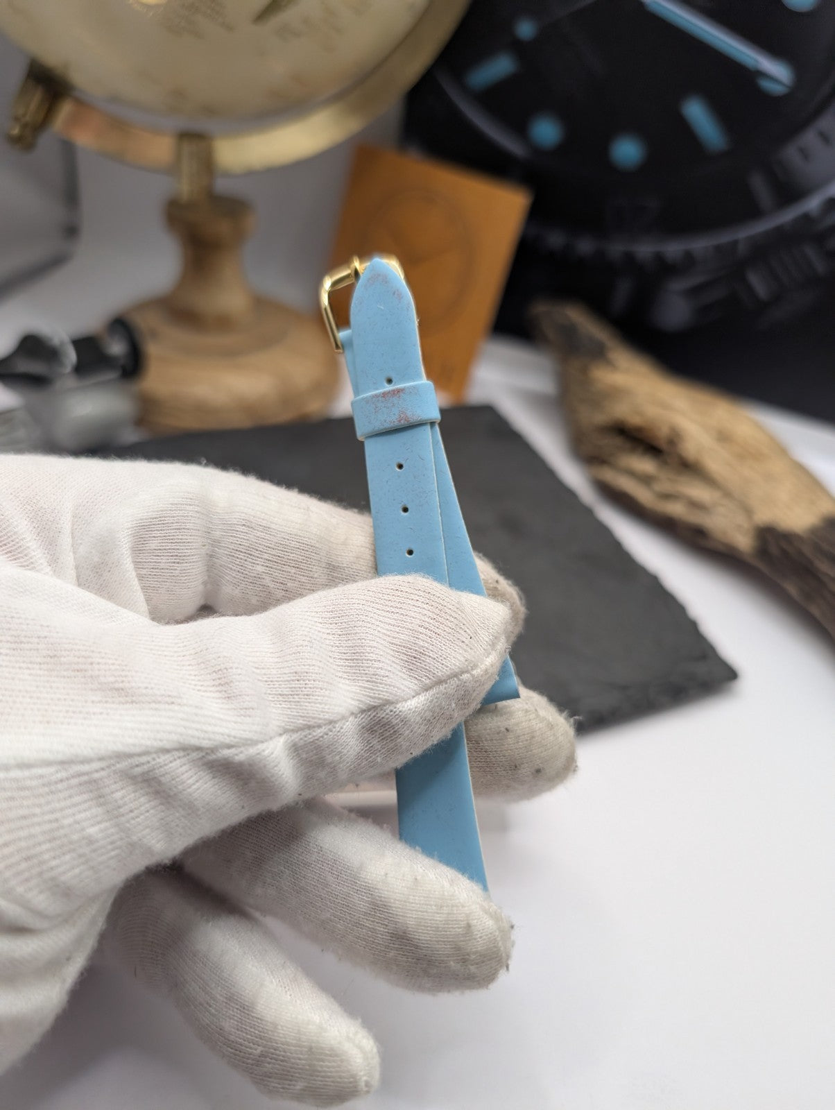 Citizen Vintage Leather Watch Strap NOS – Light Blue – 16mm – Japan – New Old St