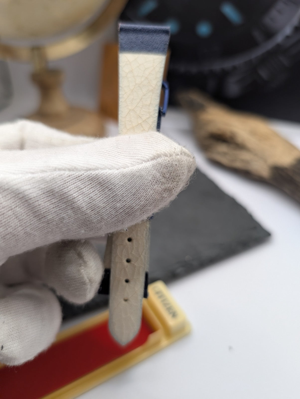 Citizen Vintage NOS Leather Watch Strap – Blue – 17mm – Original Box – Japan