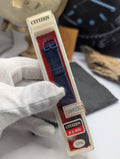 Citizen Vintage Watch Strap Blue Leather – New Old Stock – 17mm – Japan