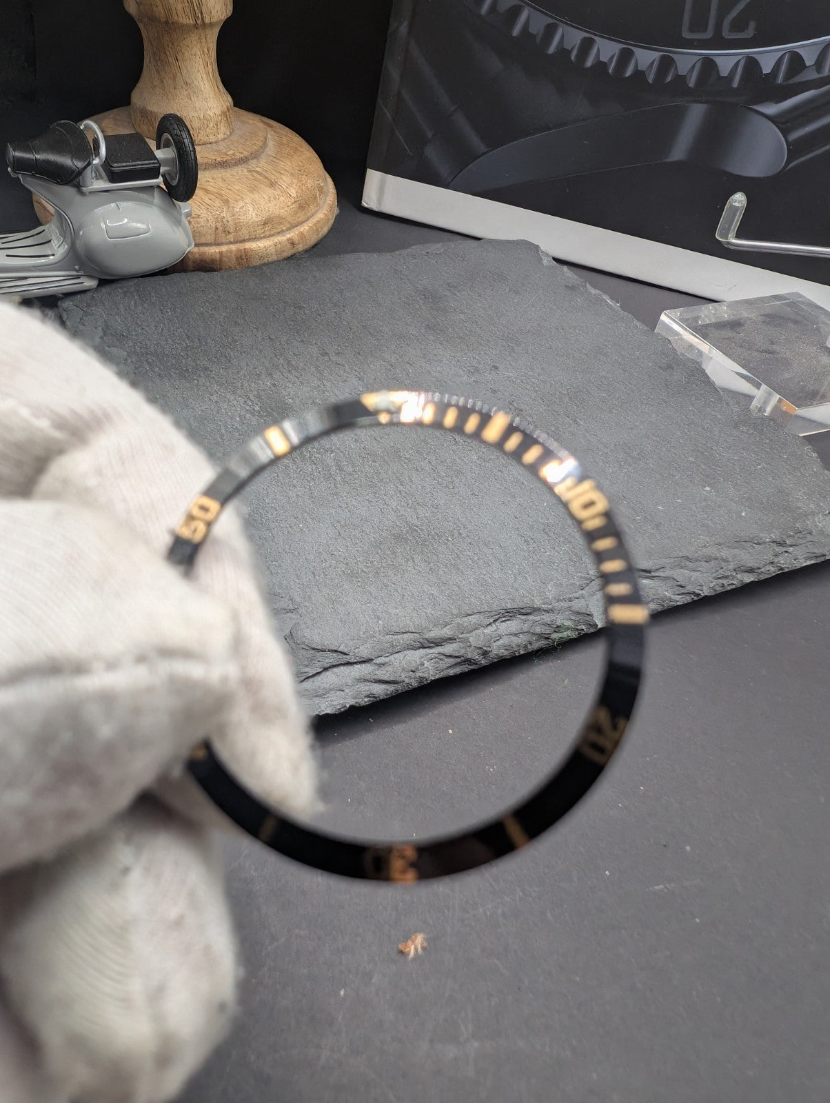 Black Aluminum Bezel Insert for Diver Style Watch – Replacement Part