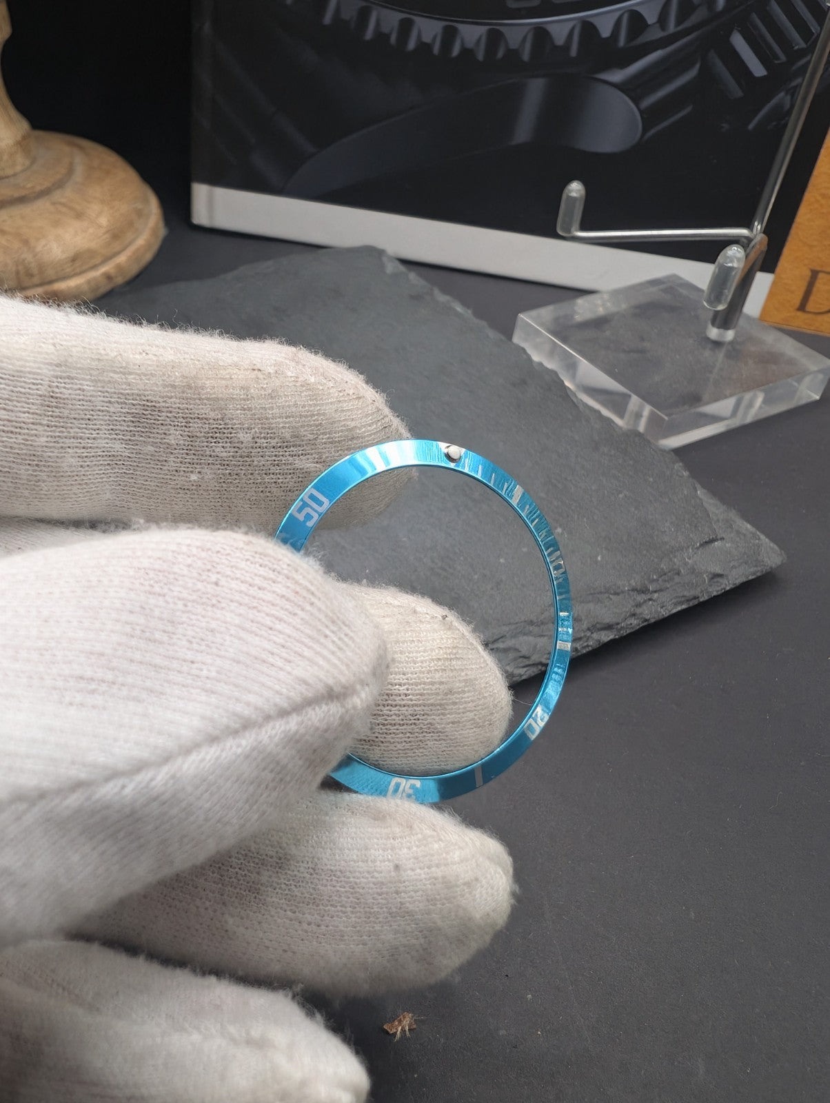 Blue Aluminum Bezel Insert for Diver Style Watch – Replacement Part