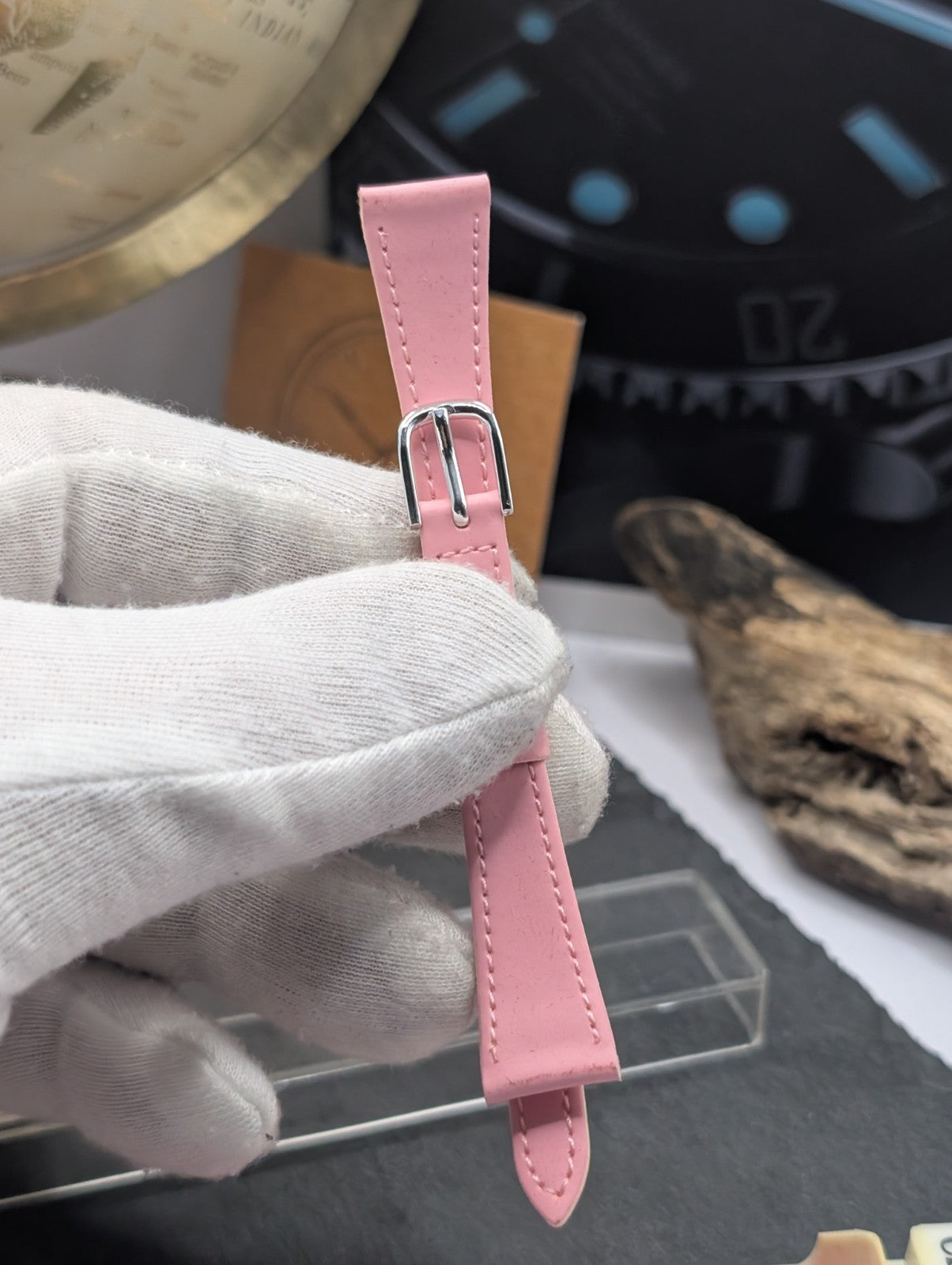 Citizen Vintage Watch Strap NOS 14mm Pink Leather Steel Buckle – Japan