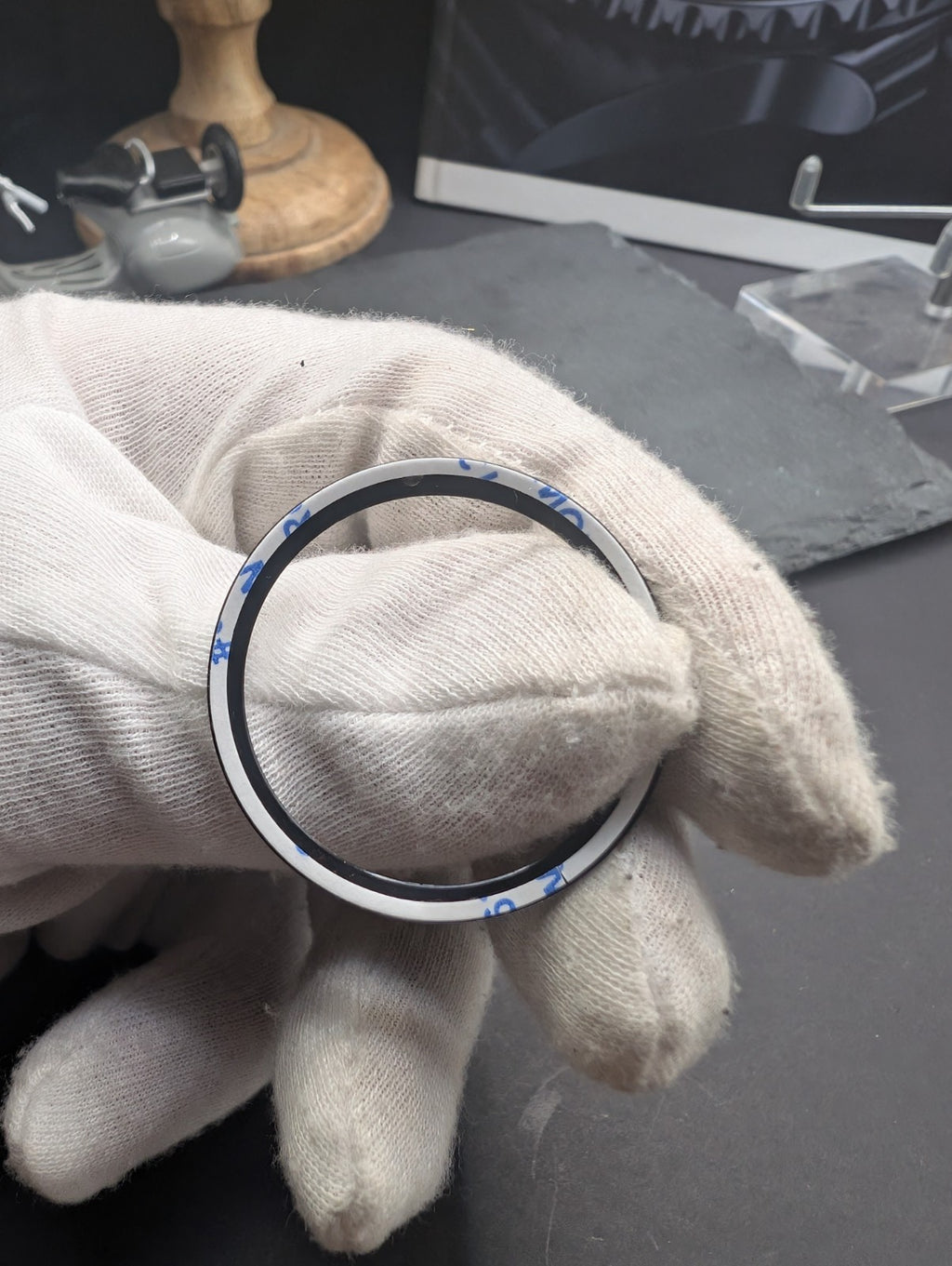 Black Aluminum Bezel Insert with Silver Markings for Diver Style Watch – Replace