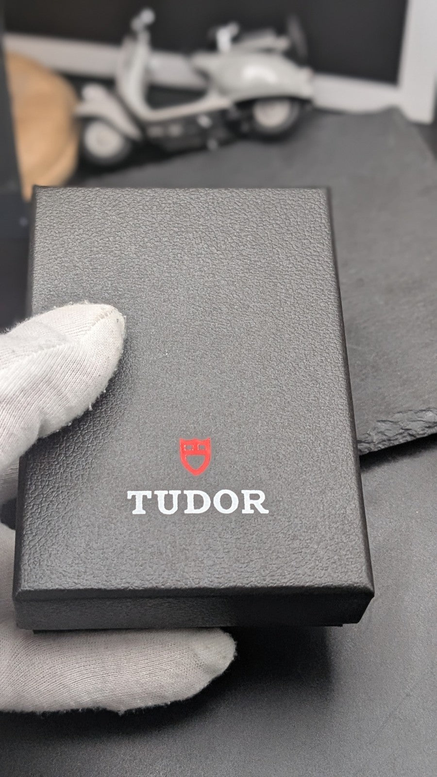 Document holder / card case compatible with TUDOR – Outer box + leather card hol