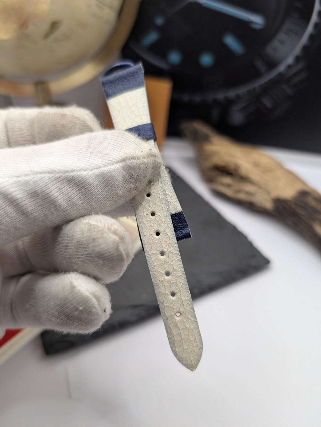 Citizen Vintage Watch Strap Blue Leather – New Old Stock – 17mm – Japan