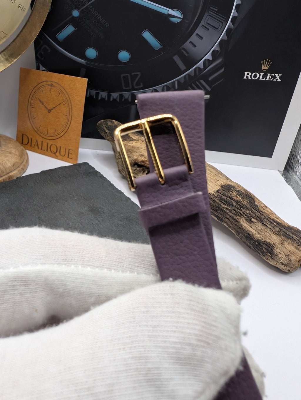 Citizen Vintage Watch Strap Dark Purple Leather – New Old Stock – 18mm – Japan