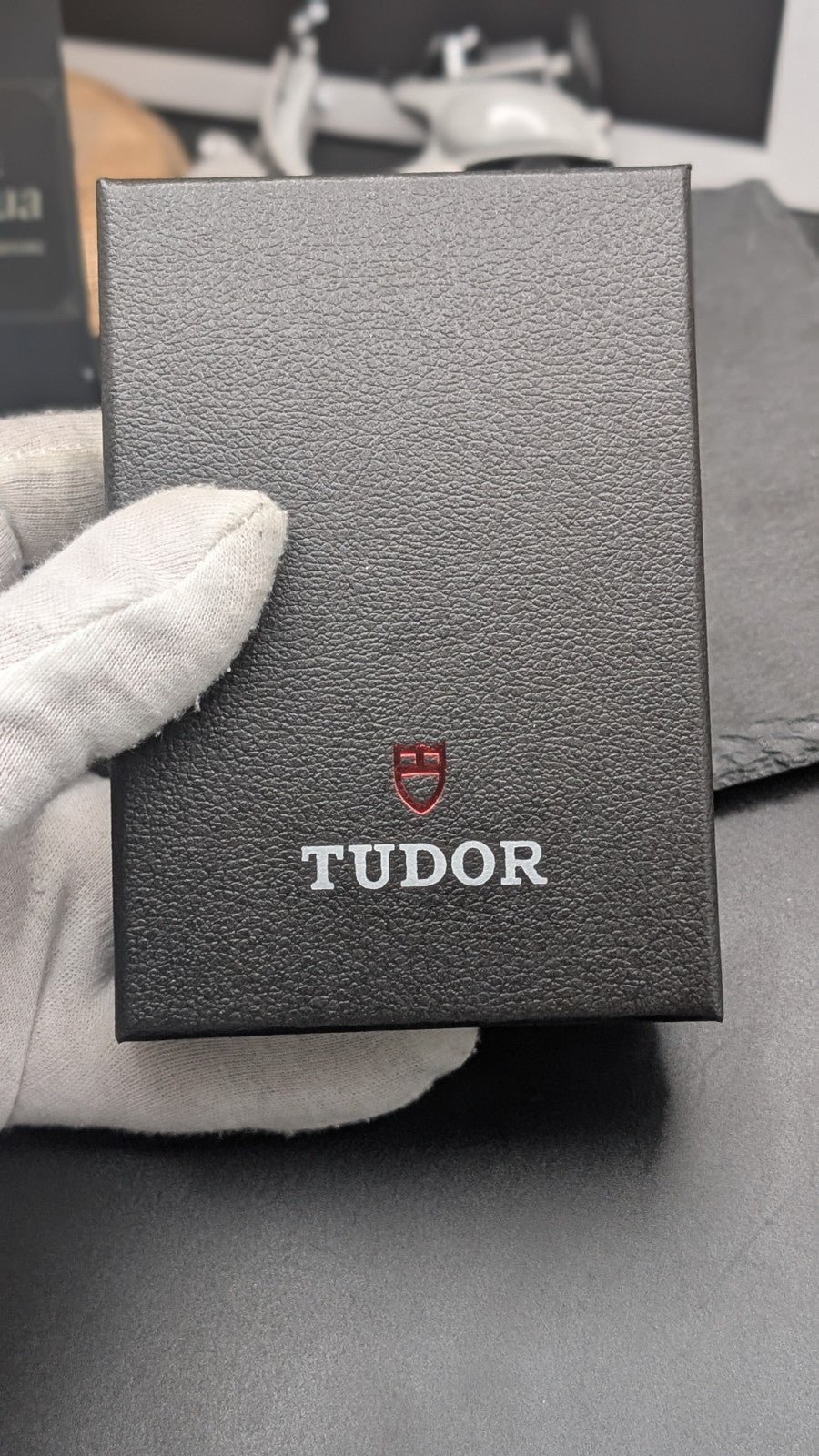 Document holder / card case compatible with TUDOR – Outer box + leather card hol
