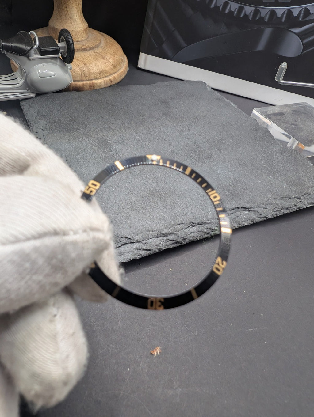 Black Aluminum Bezel Insert for Diver Style Watch – Replacement Part