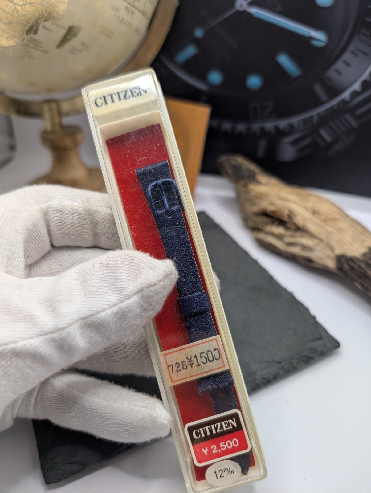 Citizen Vintage NOS Leather Watch Strap – Blue – 12mm – Original Box – Japan