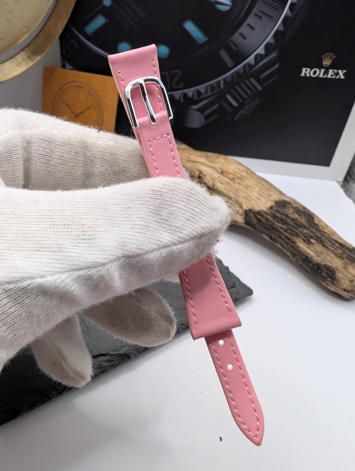 Citizen Vintage NOS Leather Watch Strap – Pink – 14mm – Original Box – Japan