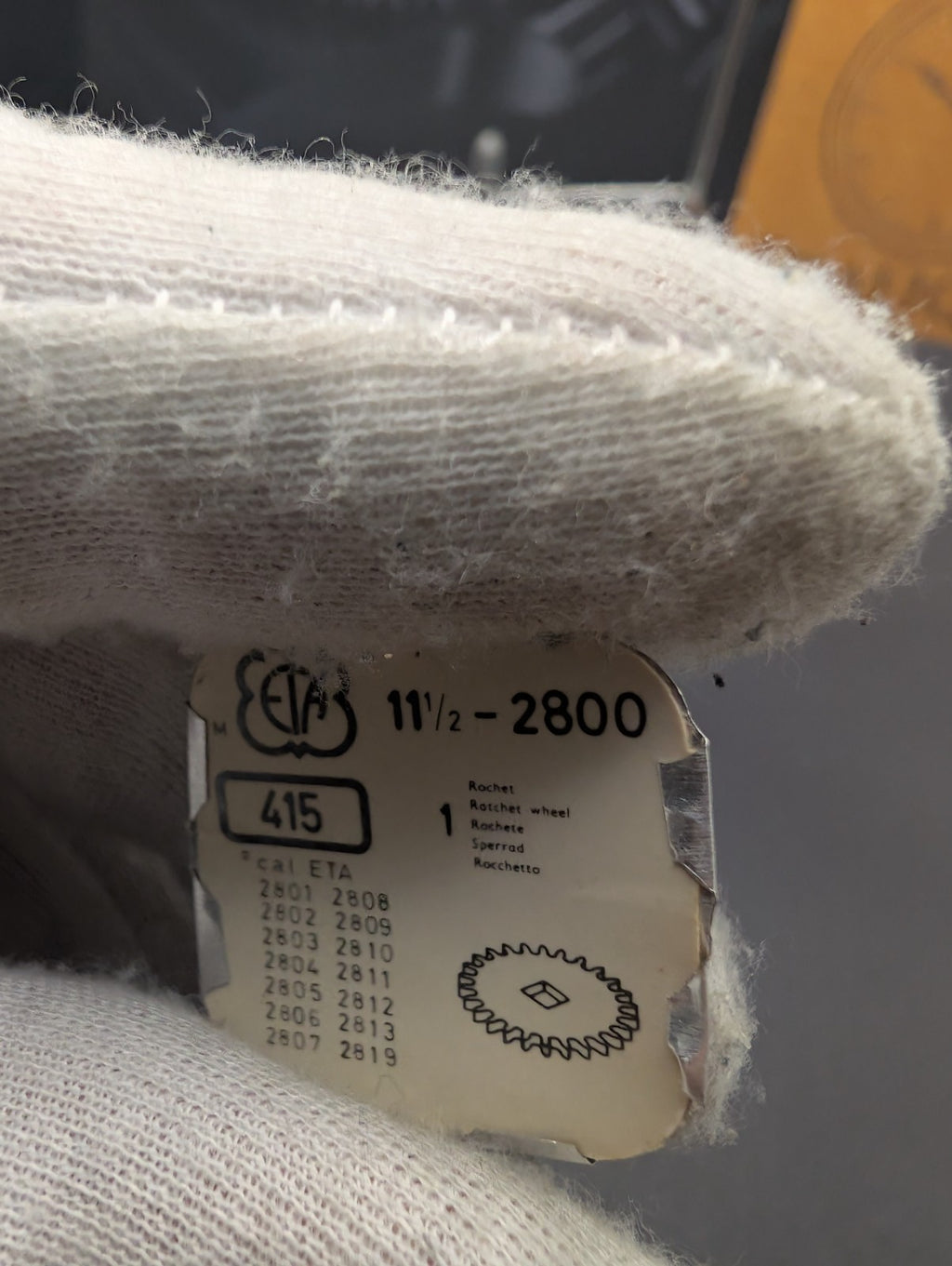 ETA Original Watch Part – Ratchet Wheel – Ref. 415 – Cal. 2800 Series – Swiss Ma