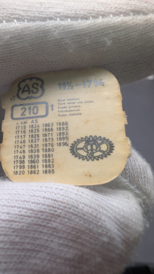 AS A. Schild Cal. 210 Genuine Vintage Watch Part NOS – Third Wheel & Pinion