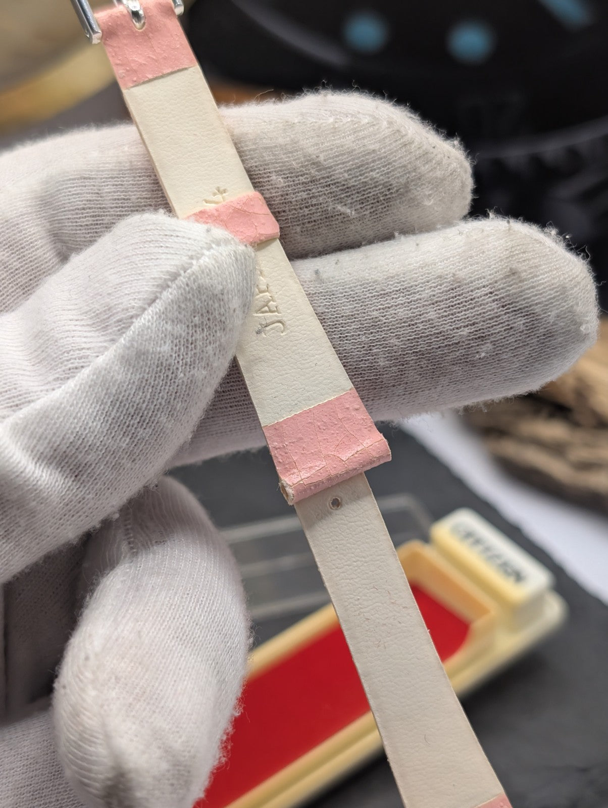 Citizen Vintage Watch Strap NOS 14mm Pink Leather – Original Japan – Unused