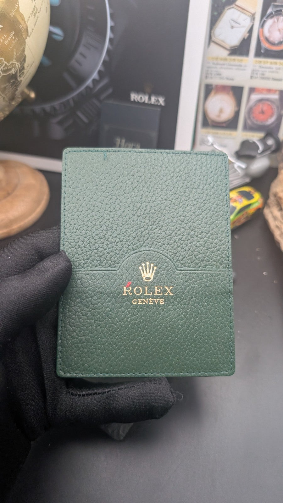 Green Leather Warranty Card Holder – ROLEX GENEVE – Genuine Accessory