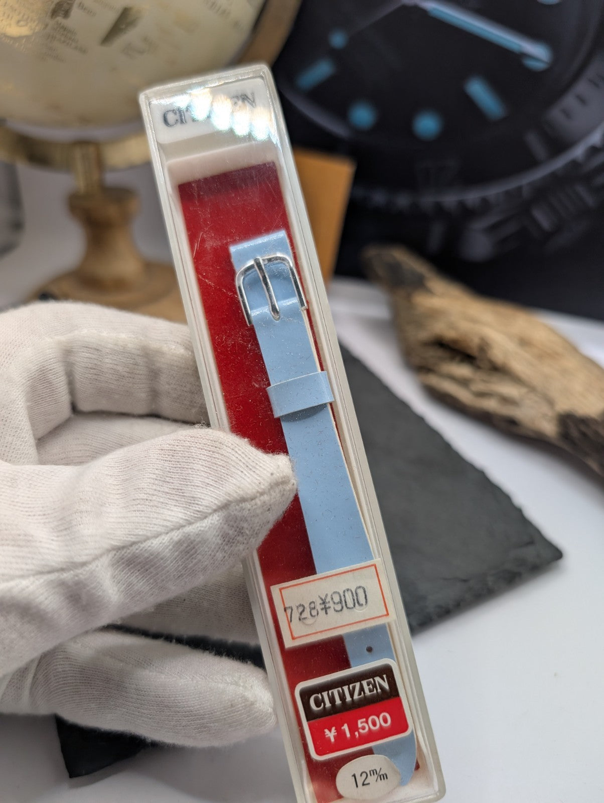 Citizen Vintage NOS Leather Watch Strap – Light Blue – 12mm – Original Box – Jap