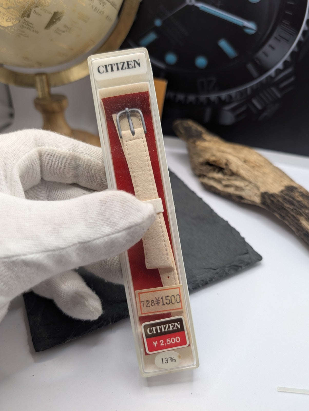 Citizen Vintage NOS Leather Watch Strap – Cream – 13mm – Original Box – Japan