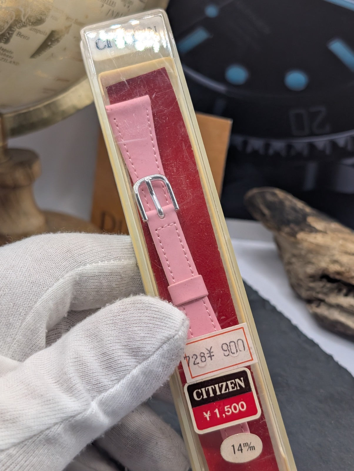 Citizen Vintage Watch Strap NOS 14mm Pink Leather Steel Buckle – Japan