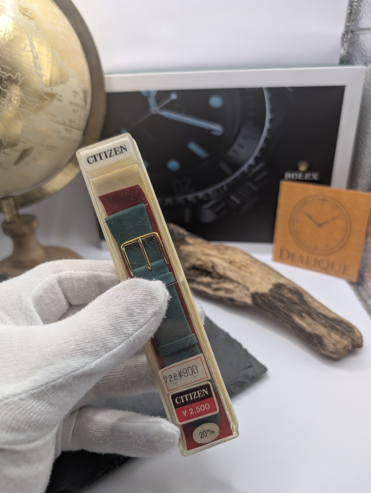 Citizen Vintage Watch Strap NOS 20mm Green Leather Gold Buckle – Original Japa