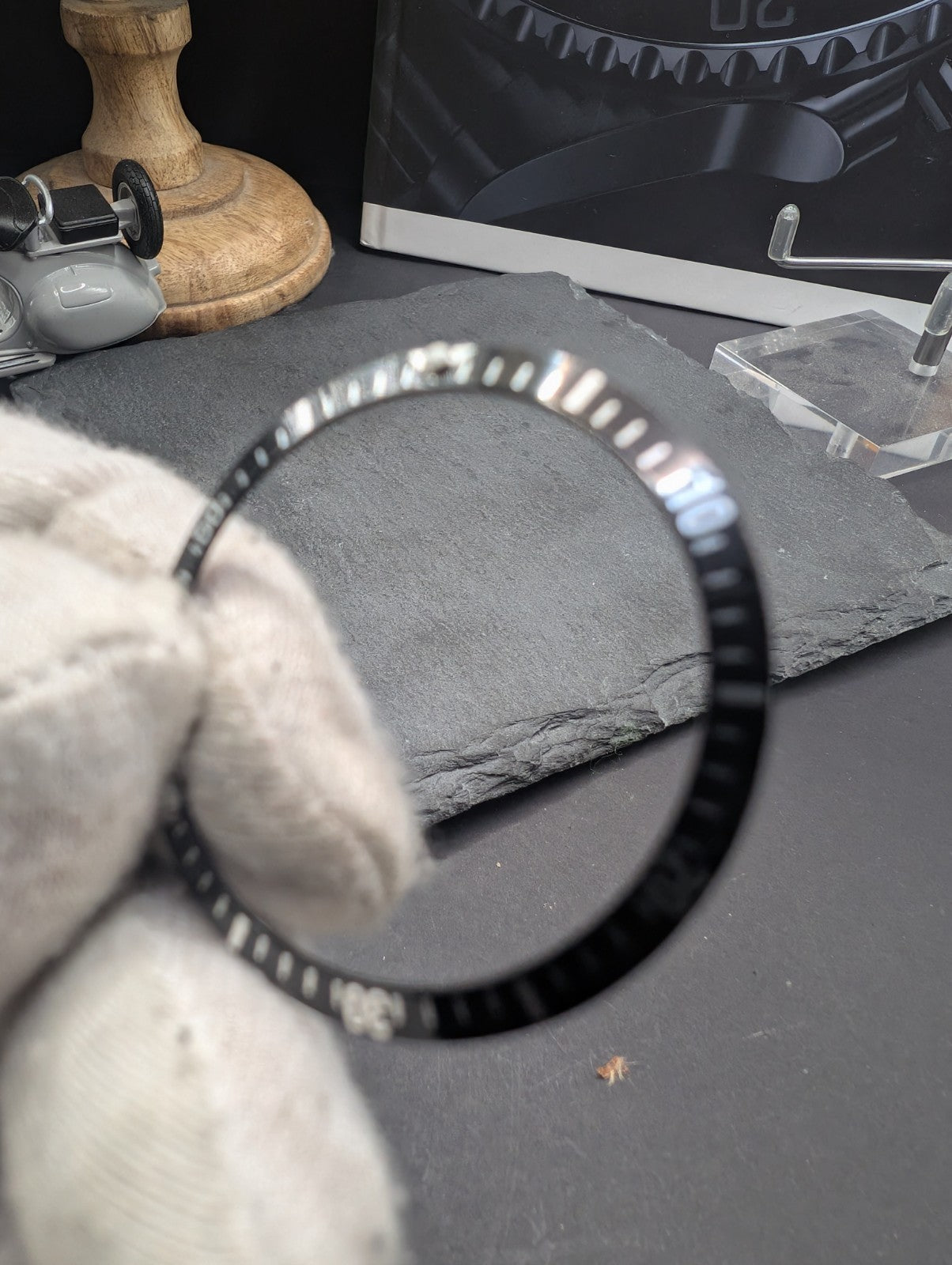 Black Aluminum Bezel Insert for Diver Style Watch – Replacement Part