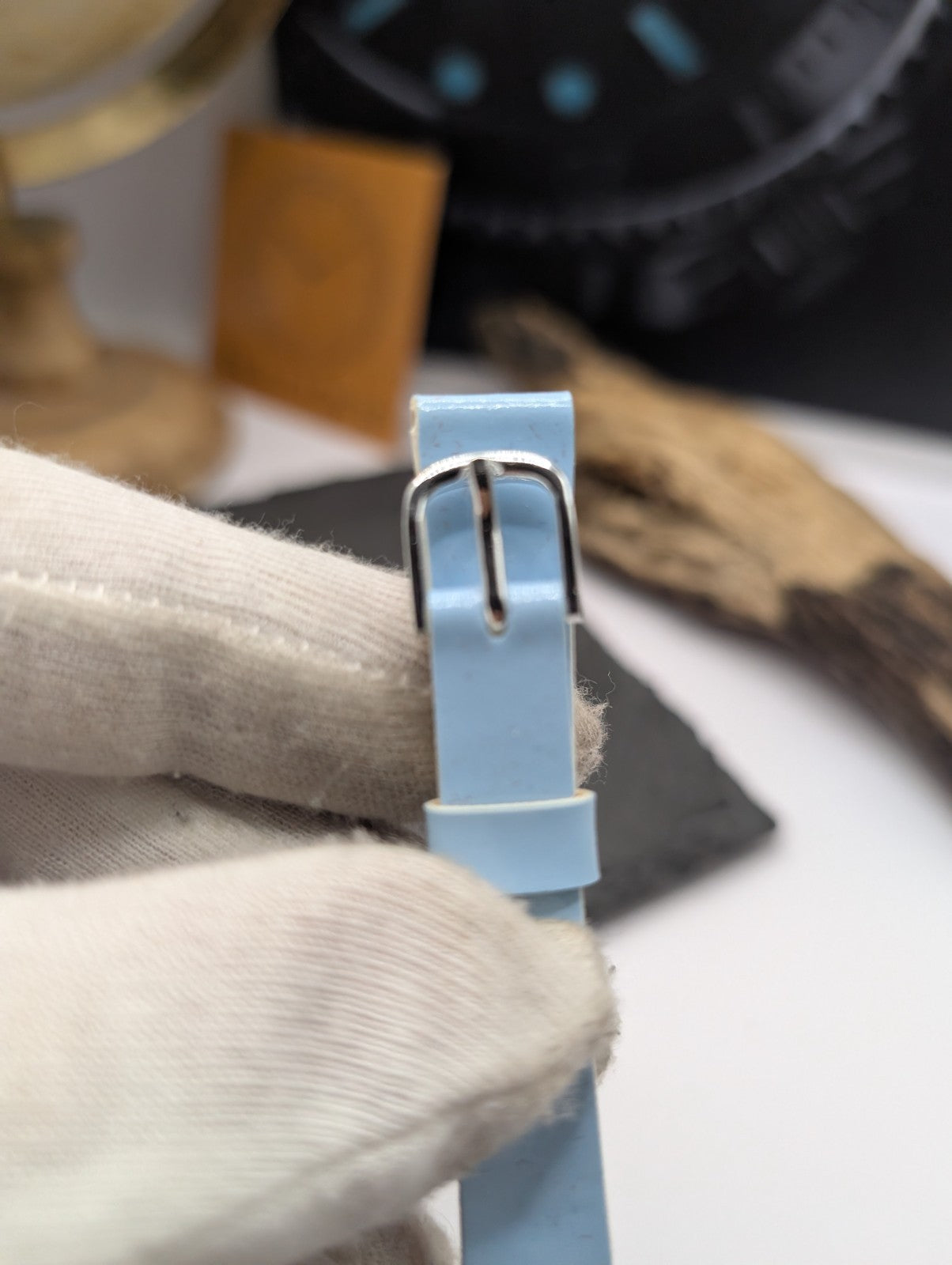 Citizen Vintage NOS Leather Watch Strap – Light Blue – 12mm – Original Box – Jap