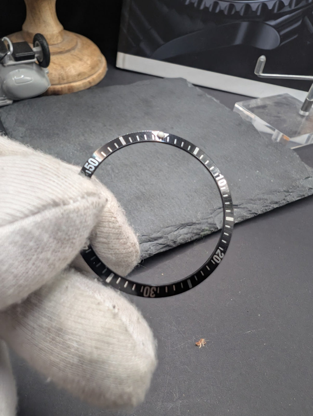 Black Aluminum Bezel Insert for Diver Style Watch – Replacement Part