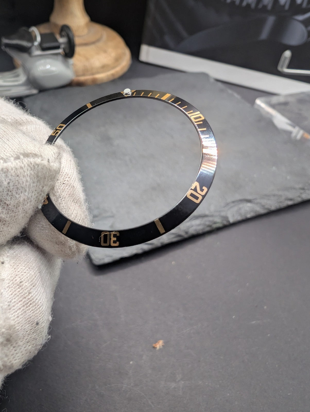 Black Aluminum Bezel Insert for Diver Style Watch – Replacement Part