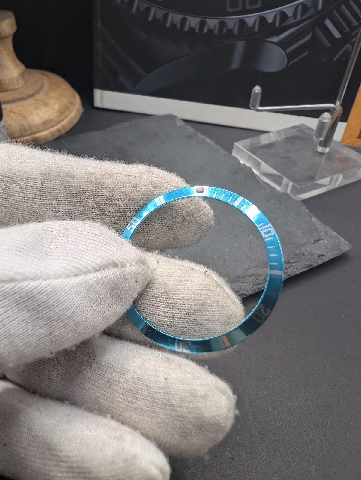 Blue Aluminum Bezel Insert for Diver Style Watch – Replacement Part