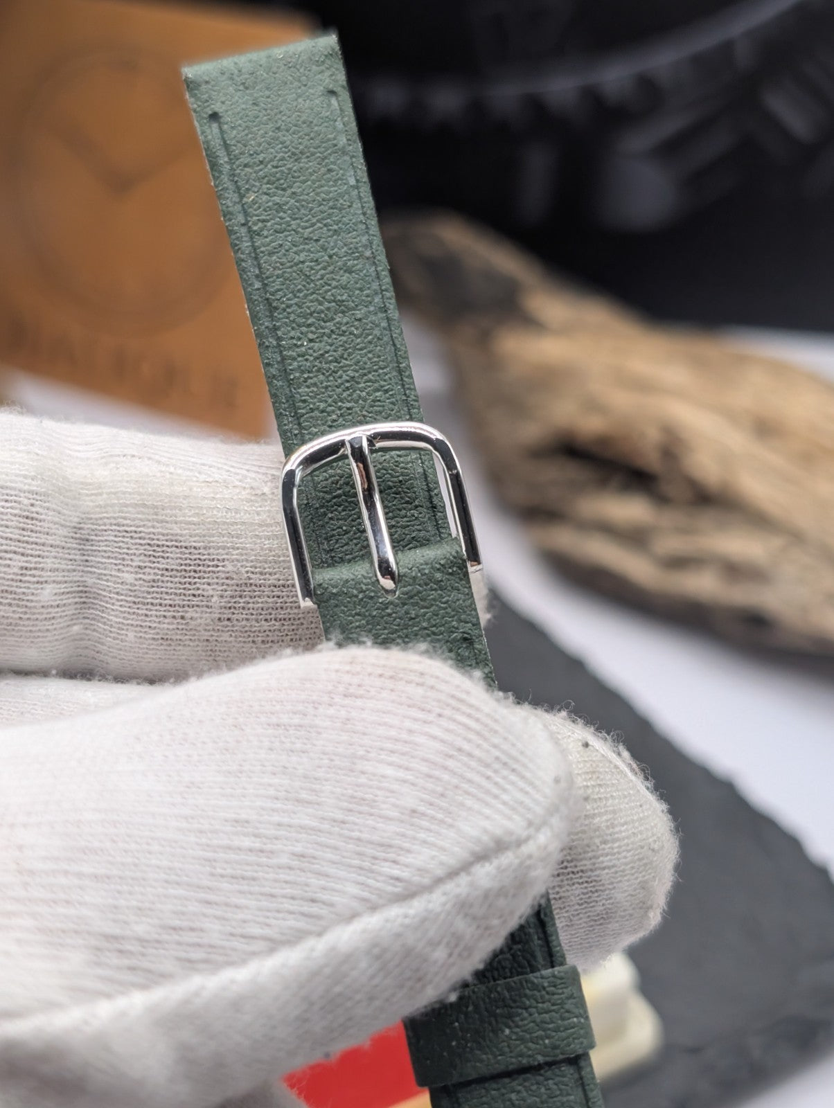 Citizen Vintage Watch Strap NOS Green Leather – Original Japan – Unused