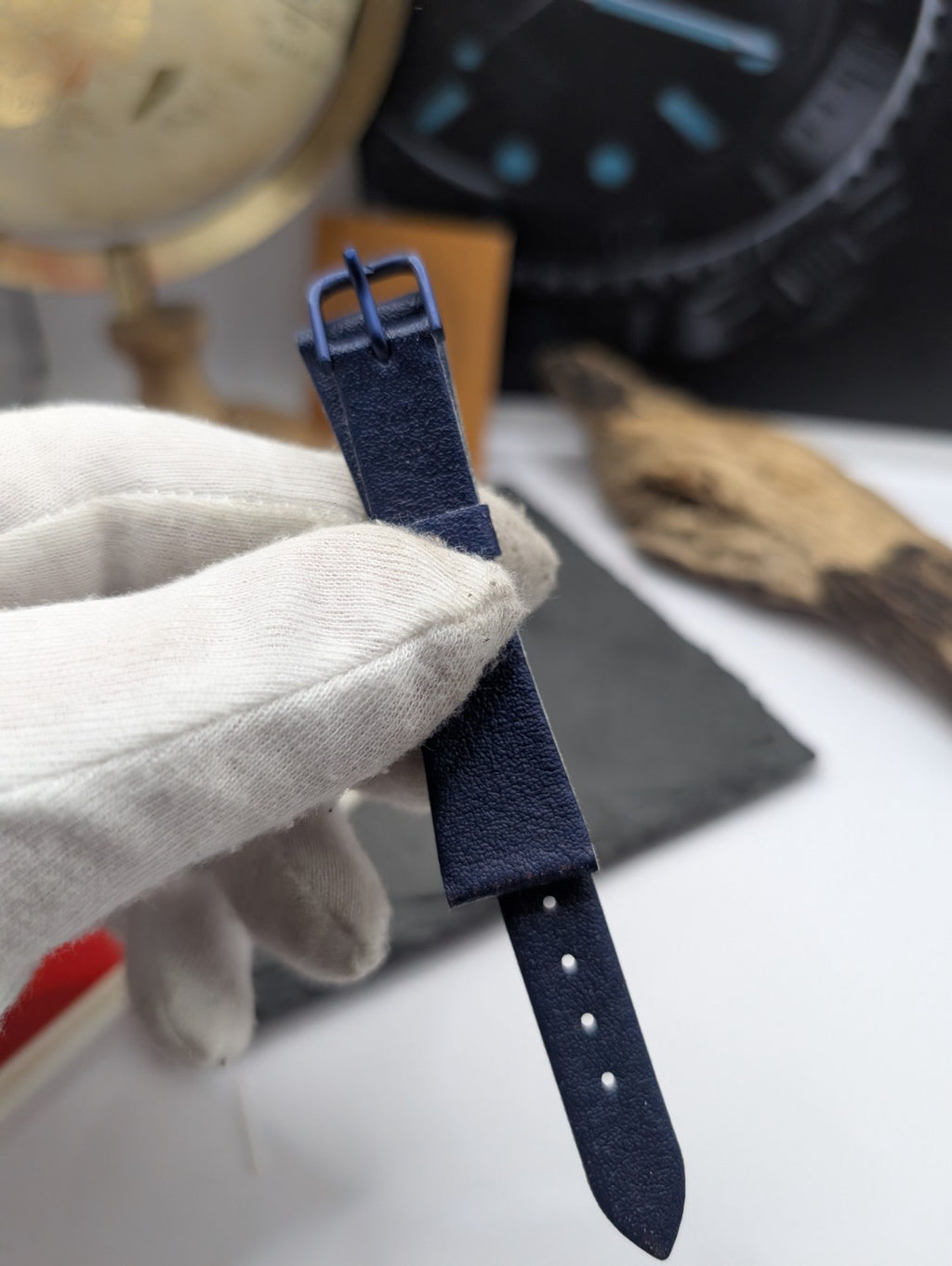 Citizen Vintage Watch Strap Blue Leather – New Old Stock – 17mm – Japan