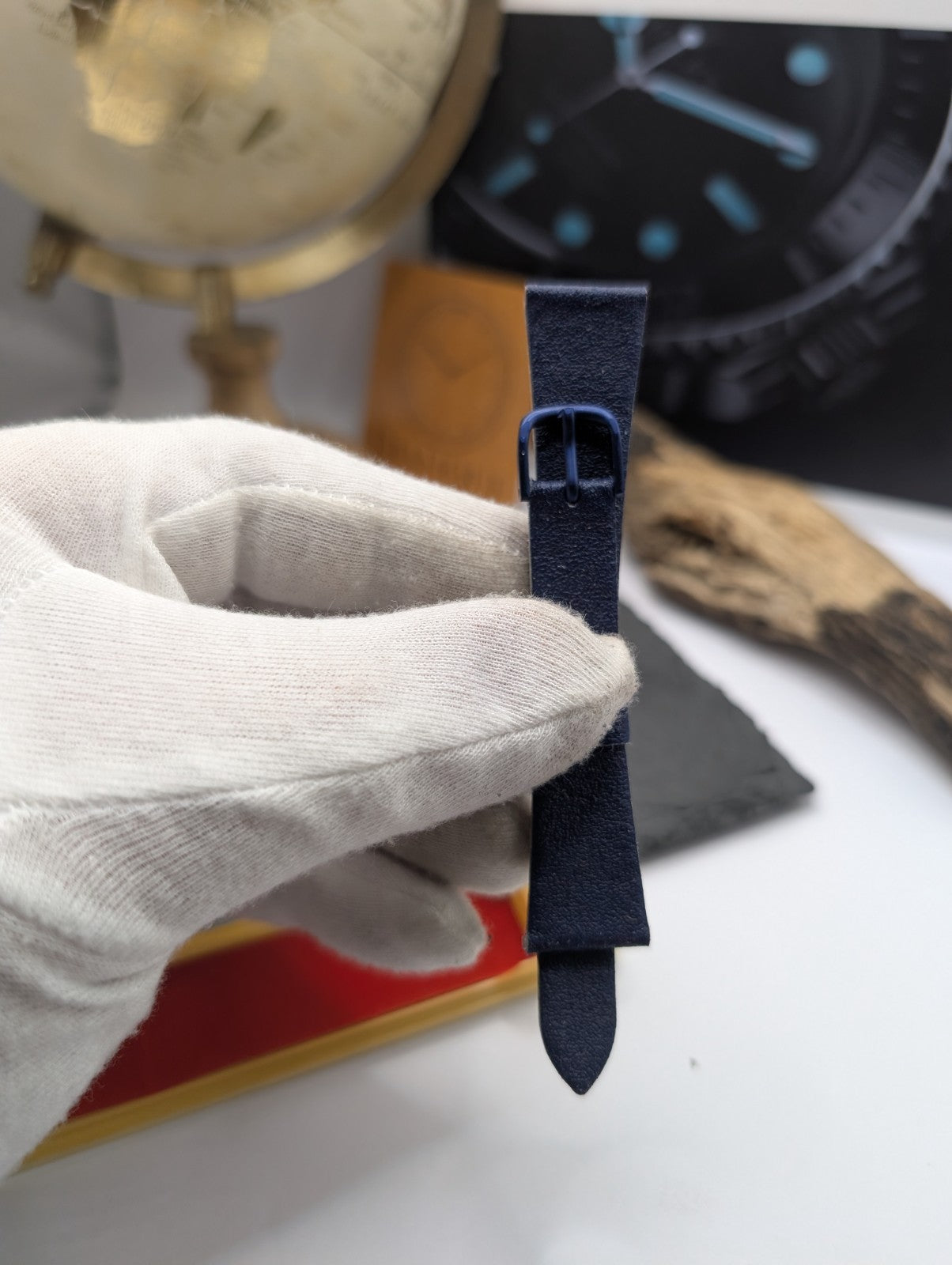 Citizen Vintage NOS Leather Watch Strap – Blue – 17mm – Original Box – Japan