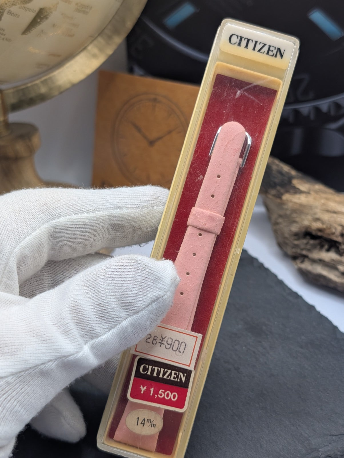 Citizen Vintage Watch Strap NOS 14mm Pink Leather – Original Japan – Unused