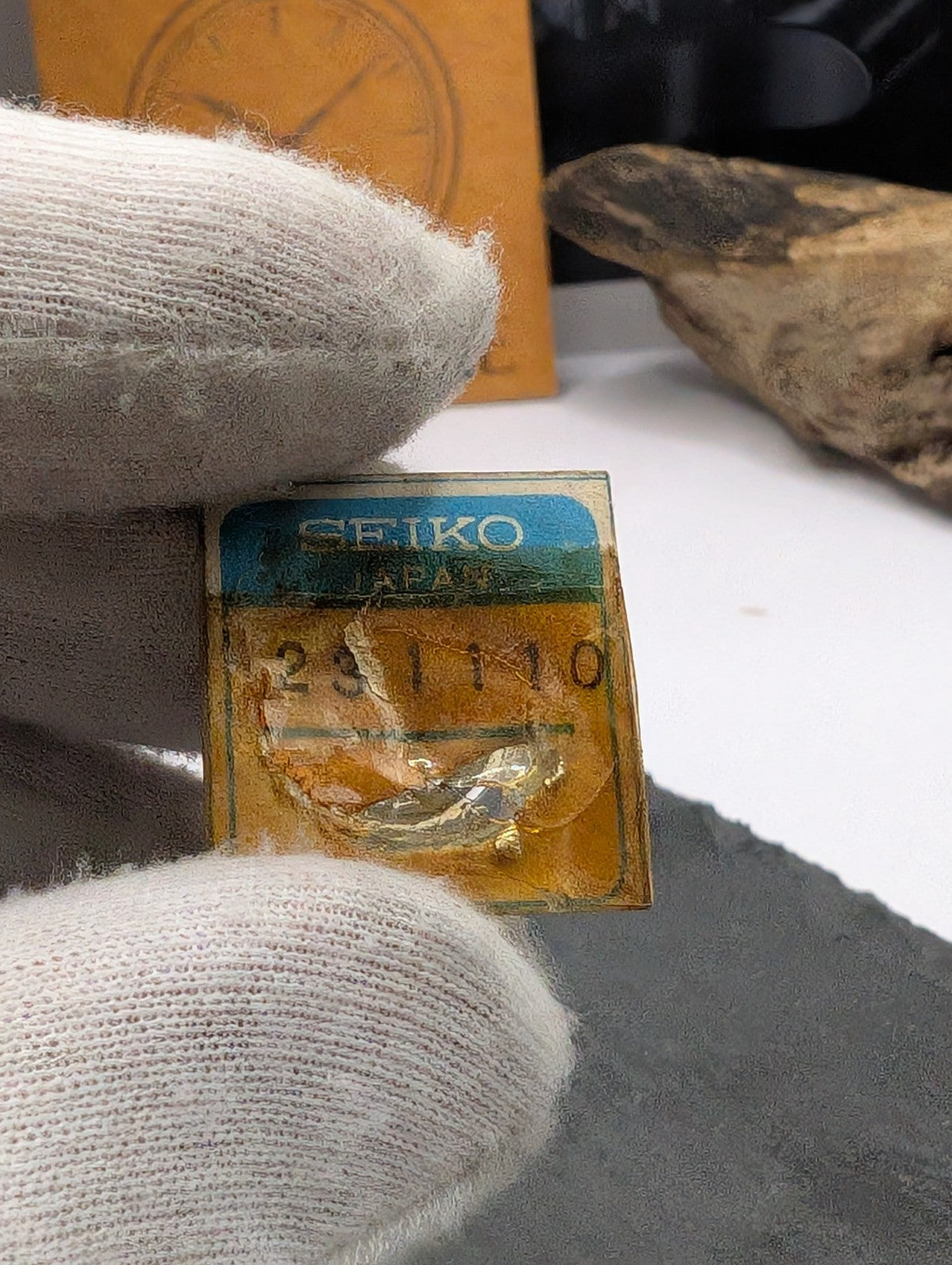 Genuine Seiko Japan Watch Part – Vintage NOS Micro Component on Original Holder