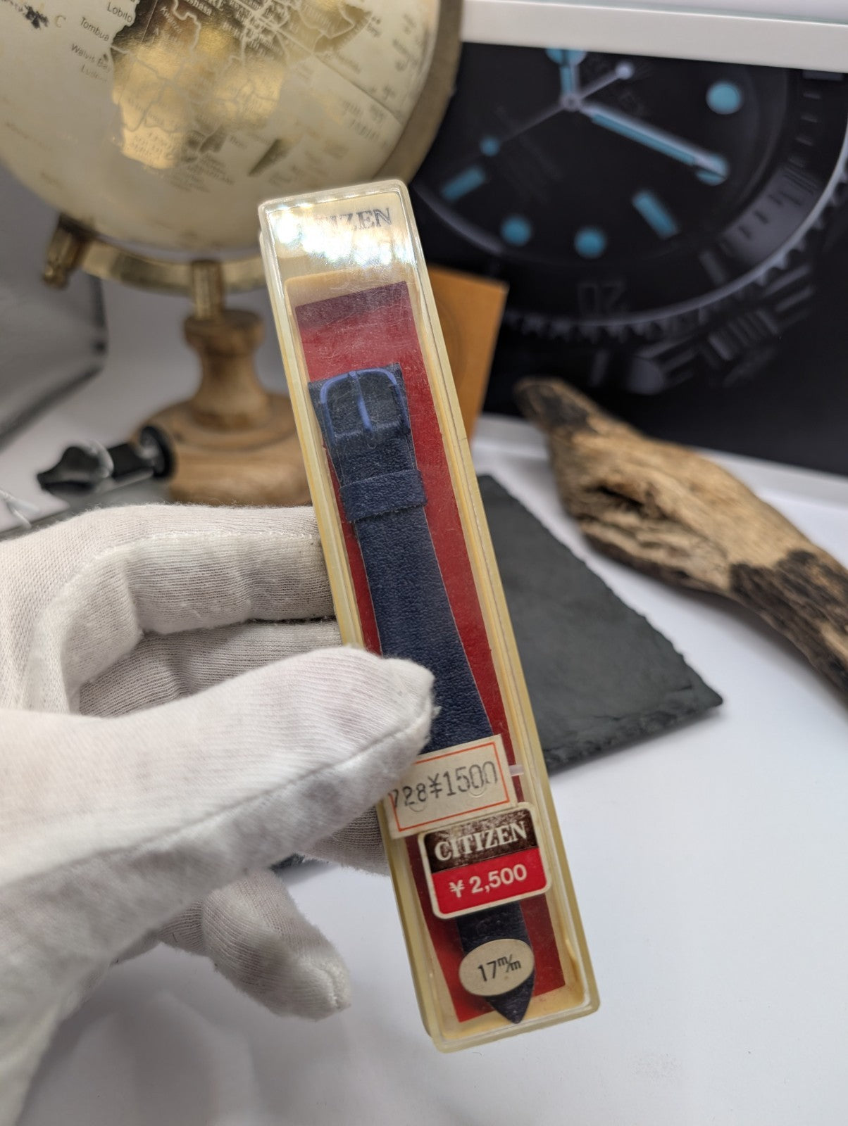 Citizen Vintage Leather Watch Strap NOS – Dark Blue – 17mm – Japan – New Old Sto