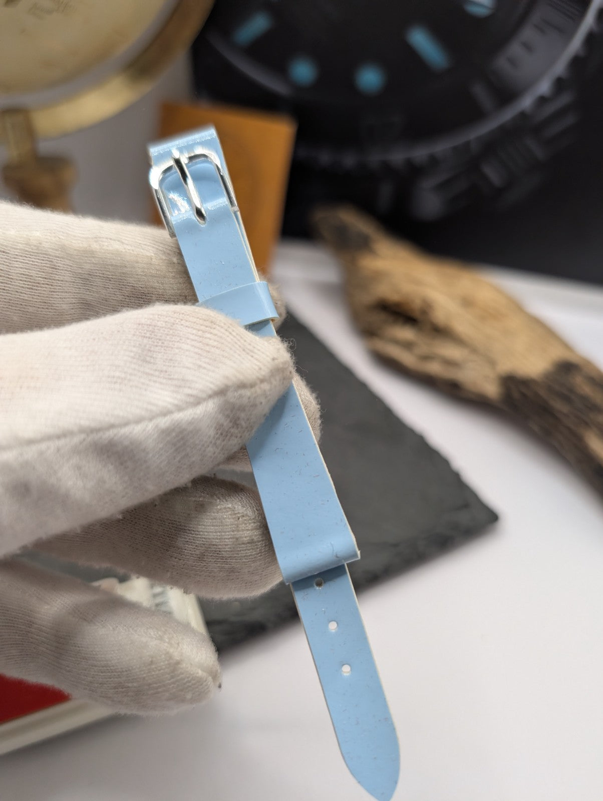 Citizen Vintage NOS Leather Watch Strap – Light Blue – 12mm – Original Box – Jap