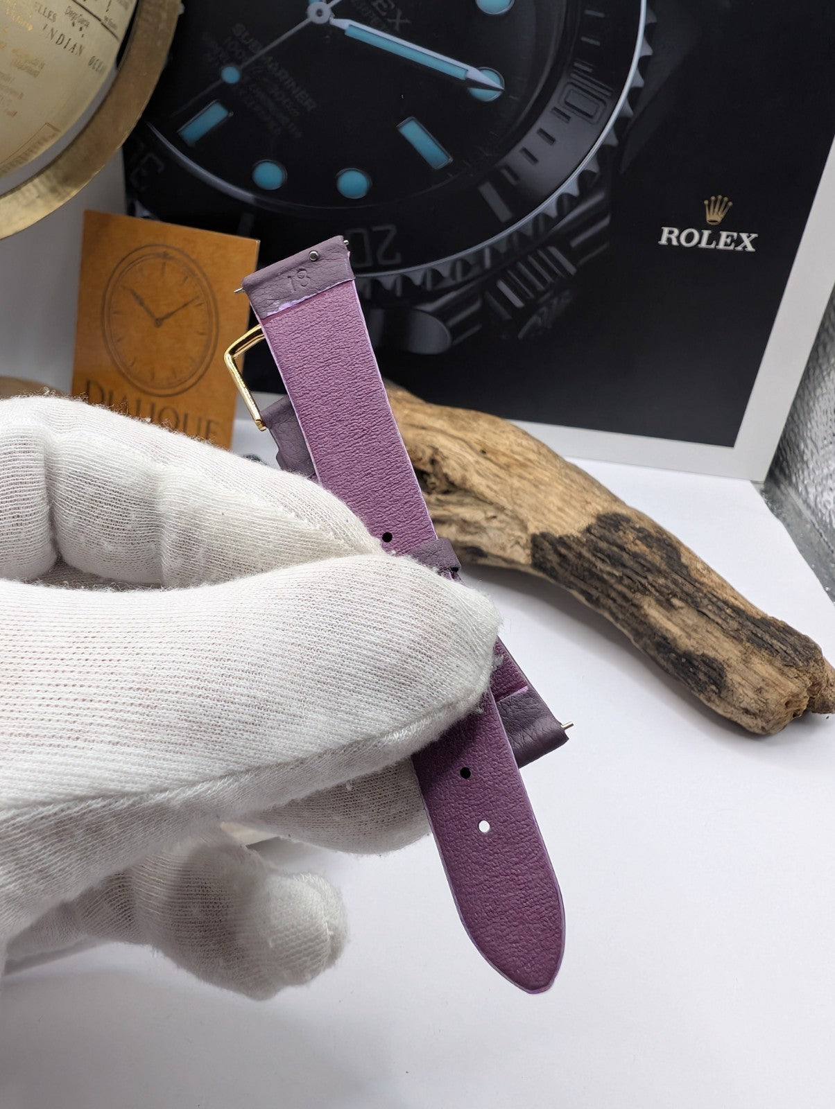 Citizen Vintage Watch Strap Dark Purple Leather – New Old Stock – 18mm – Japan